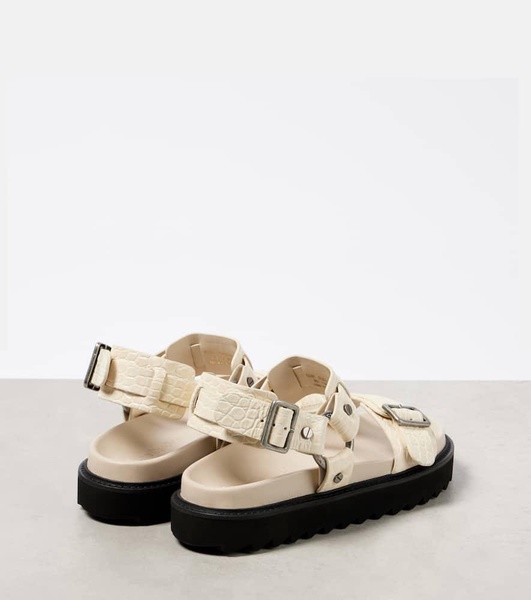 Leather platform sandals