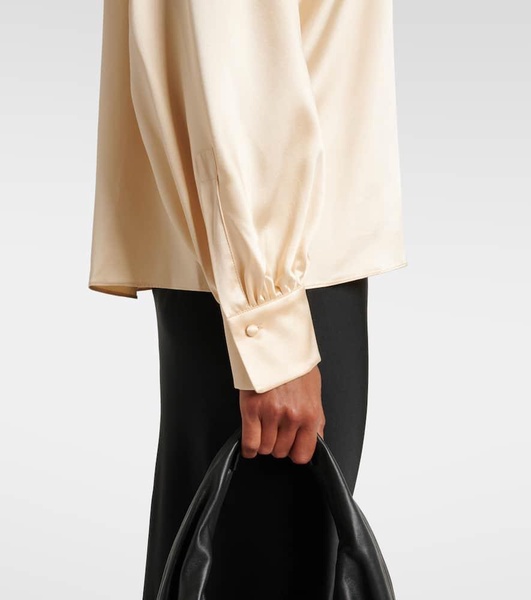Elegante Key torchon silk satin blouse