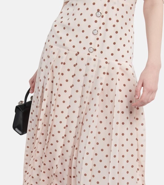 Polka dot silk maxi dress