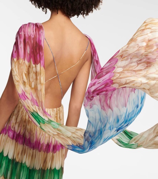 Printed silk gown
