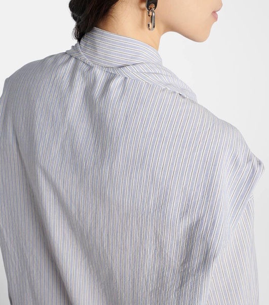 Layered striped shirt dress