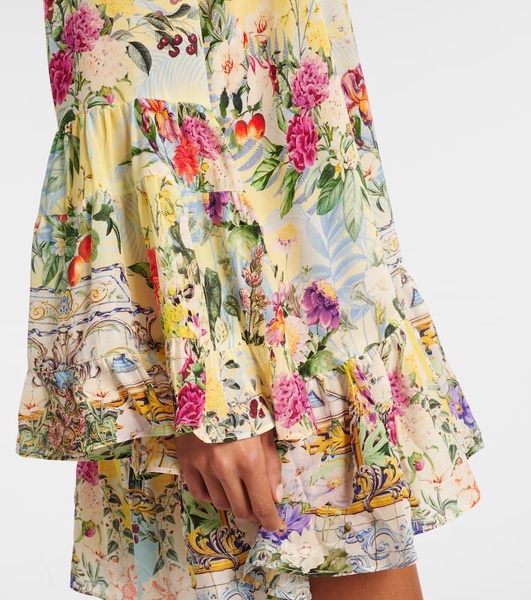 Flor Fantástica floral silk minidress
