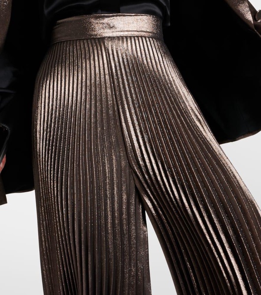 Elegante Panteon silk-blend lamé wide-leg pants