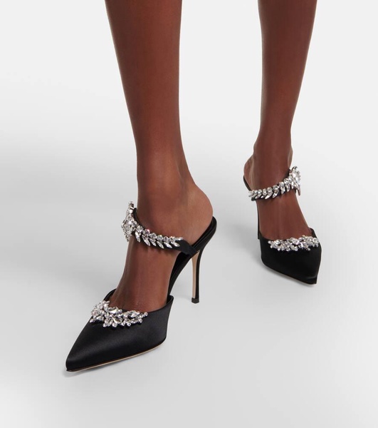 Lurum 90 embellished satin mules