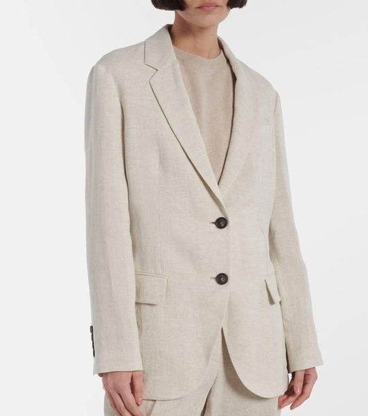 Linen-blend blazer