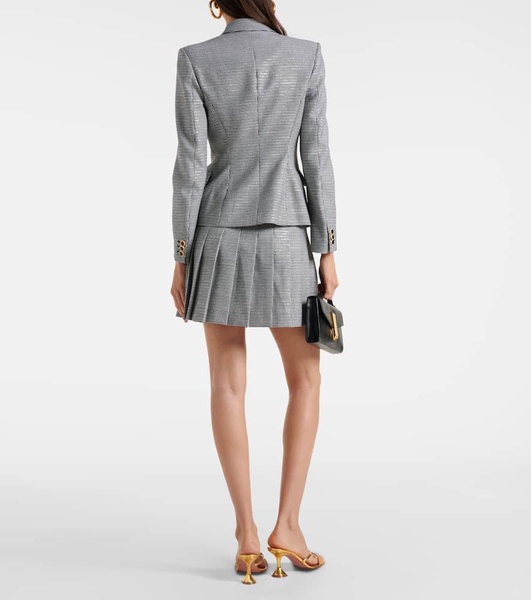 Houndstooth wool-blend jacket