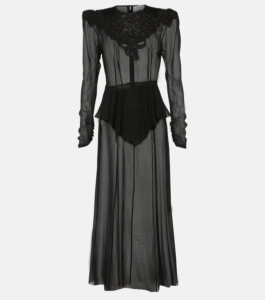 Silk georgette midi dress