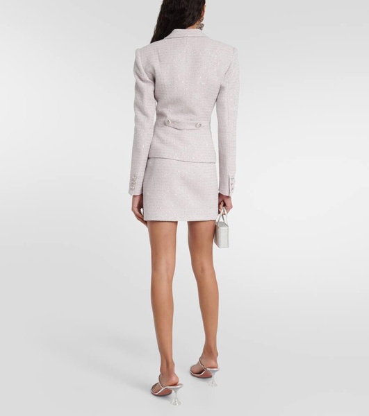 Sequined single-breasted tweed blazer