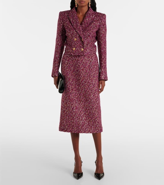 Sequined cropped tweed blazer