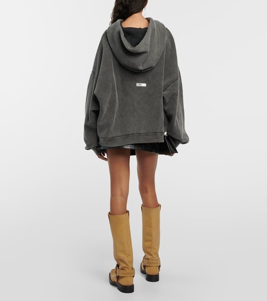 Cropped cotton hoodie