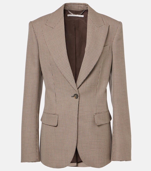 Checked virgin wool blazer