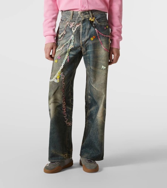 Trompe l'œil wide-leg jeans