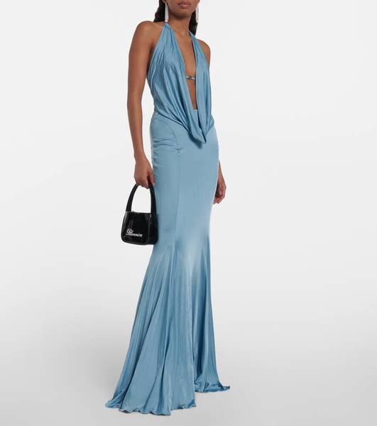 Open-back satin gown