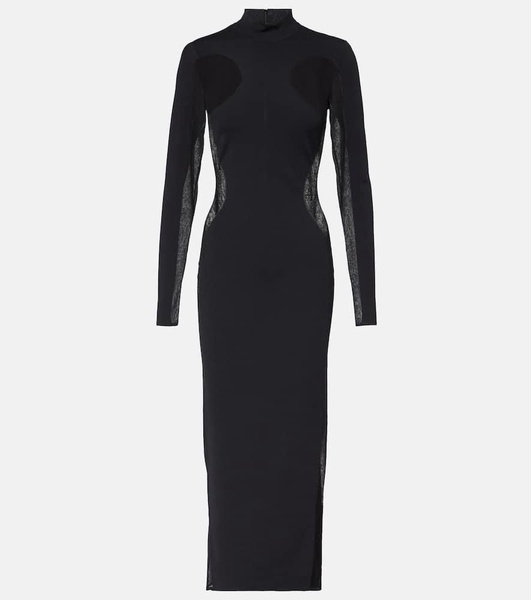 Miracle mesh-paneled knitted maxi dress 