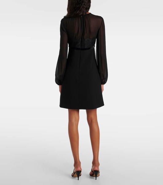 Jader sablé and silk georgette minidress
