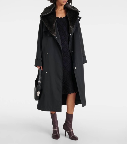 Peep leather ankle boots