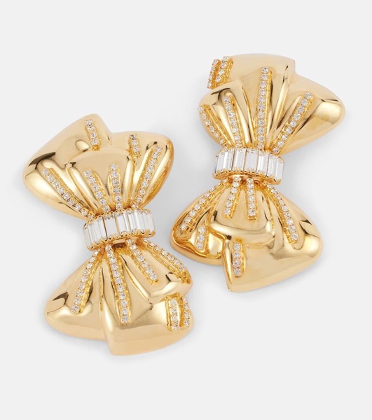 Crystal-embellished clip-on earrings