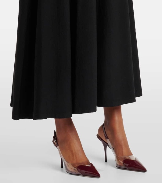 Belted wool-blend maxi dress