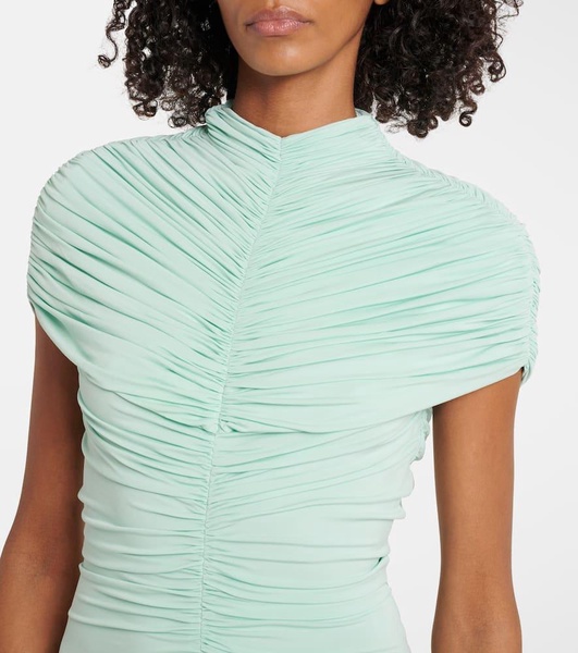 Ruched jersey maxi dress