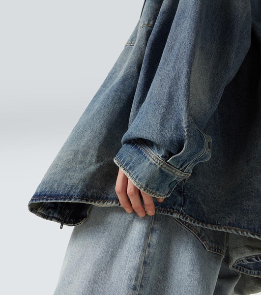 Hooded denim overshirt