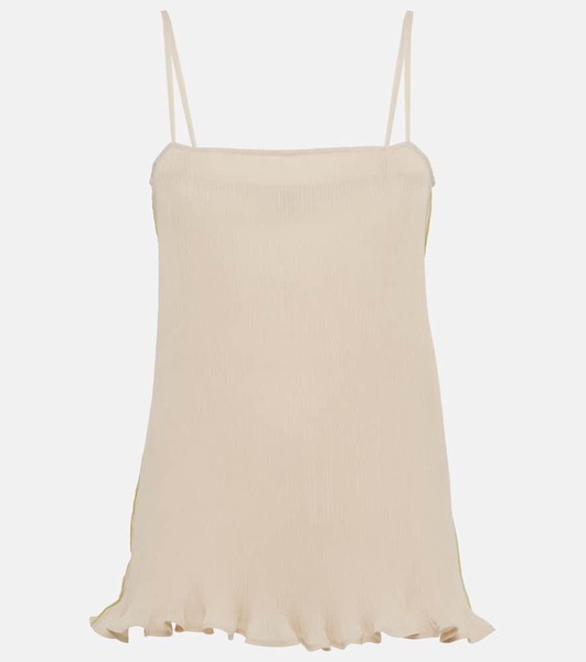 Ruffled plissé camisole