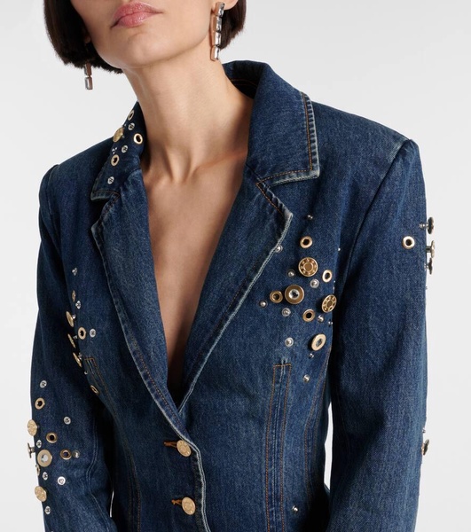 Embellished denim blazer dress