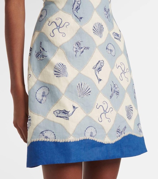 Pia printed linen minidress