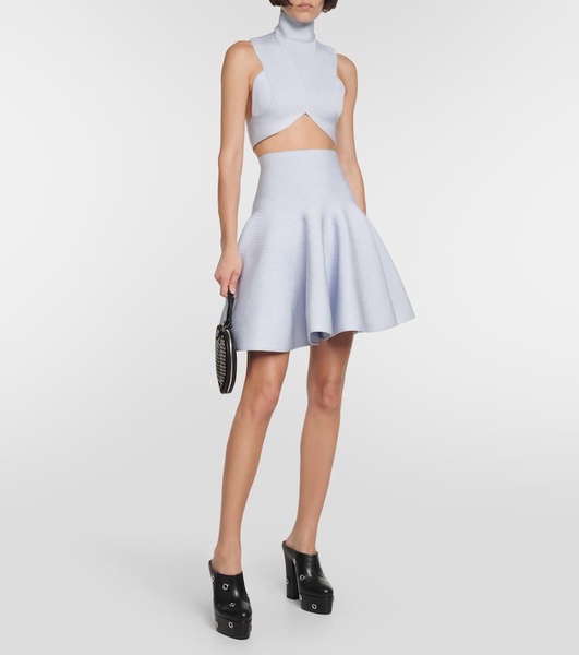 Ribbed-knit crop top