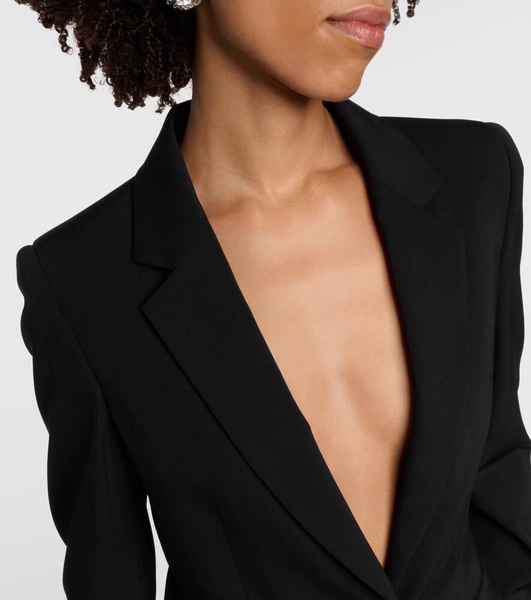 Single-breasted wool blend blazer