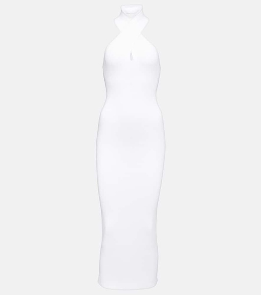 Halterneck bodycon midi dress