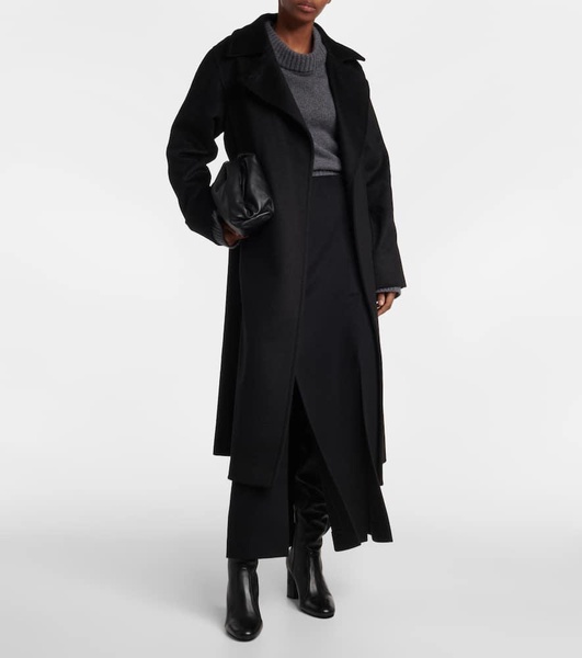 Damier leather over-the-knee boots