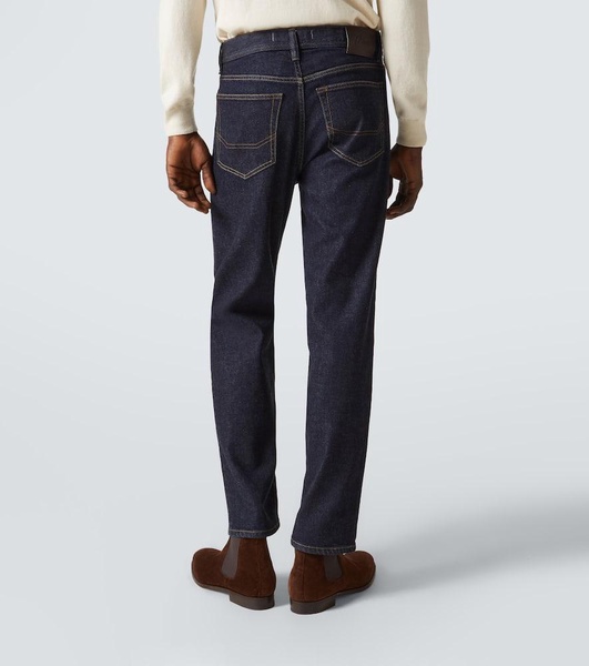 Mid-rise straight jeans