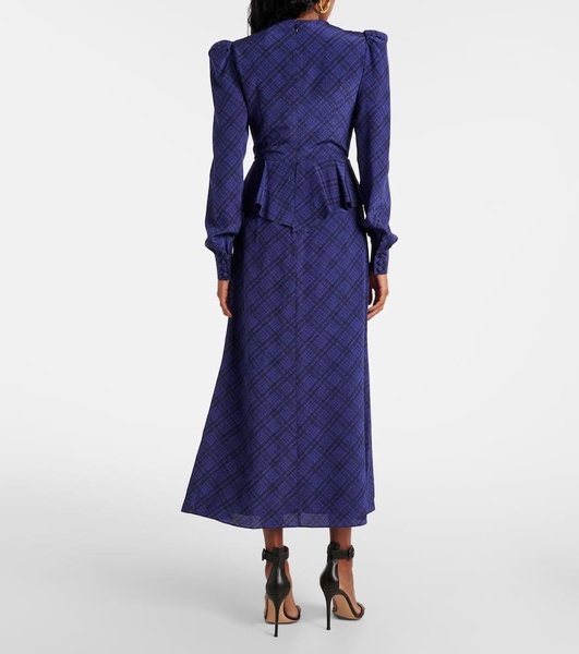 Tartan silk midi dress