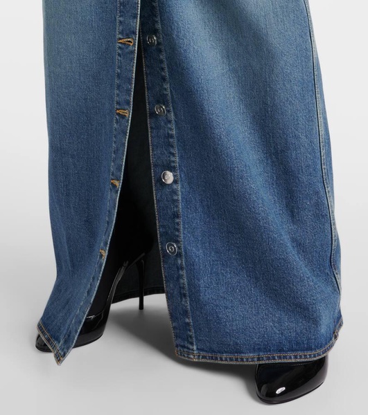 Denim maxi skirt