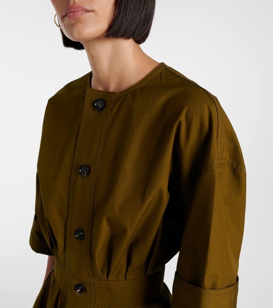 Cotton canvas shirt dress