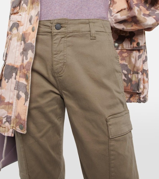 Cropped cotton-blend cargo pants