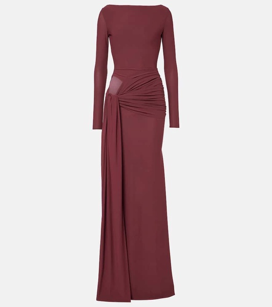 Draped crêpe jersey gown