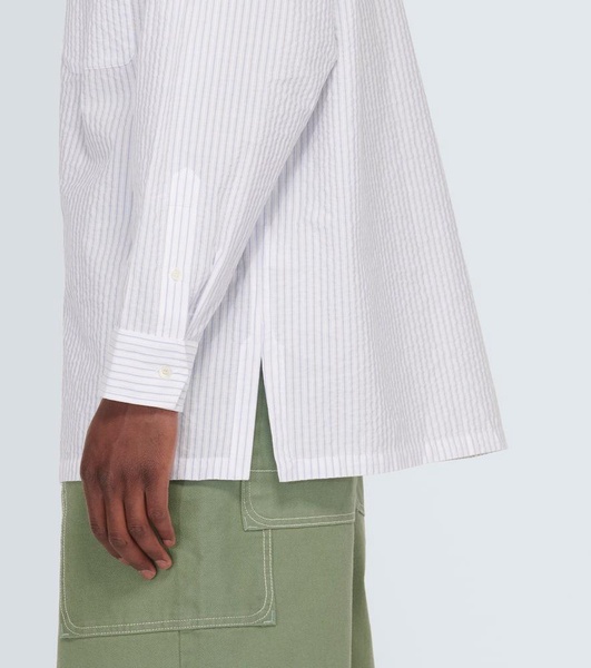 Pinstriped cotton poplin shirt