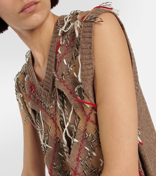 Jacquard wool-blend sweater vest
