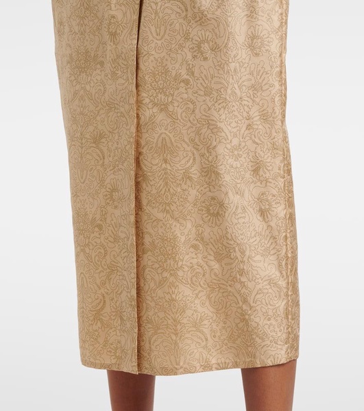 Ape belted silk twill maxi dress