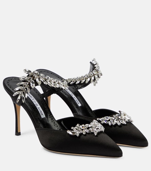 Lurum 90 embellished satin mules