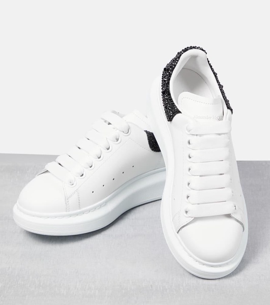 Oversized embellished leather sneakers