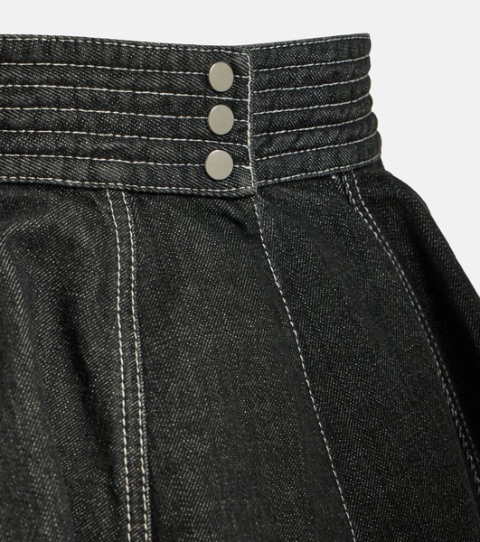 Peplum denim skirt belt