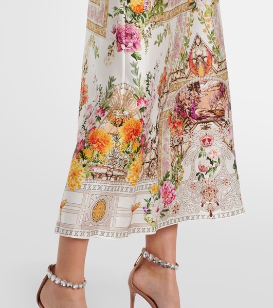 Chain-detail silk maxi dress