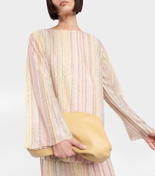 Striped sequin-embellished sweater