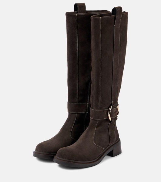 New Ring suede knee-high boots