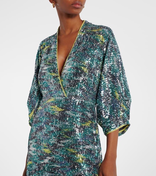 Jessel sequined printed maxi dress 