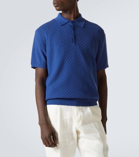 Cotton, silk, and cashmere polo shirt