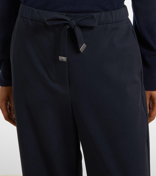 Argenta wool crêpe gabardine straight pants