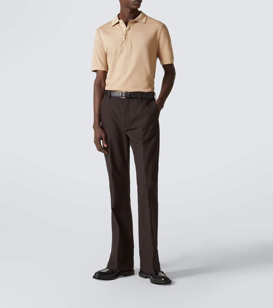Cotton and silk polo shirt